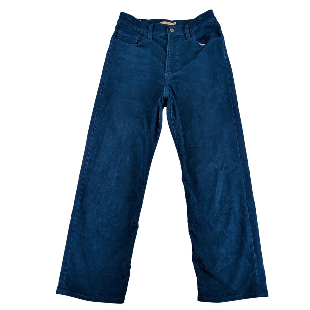 Levis Premium Ribcage Straight Ankle Corduroy Pants Teal Blue W28 L27 79755-0025